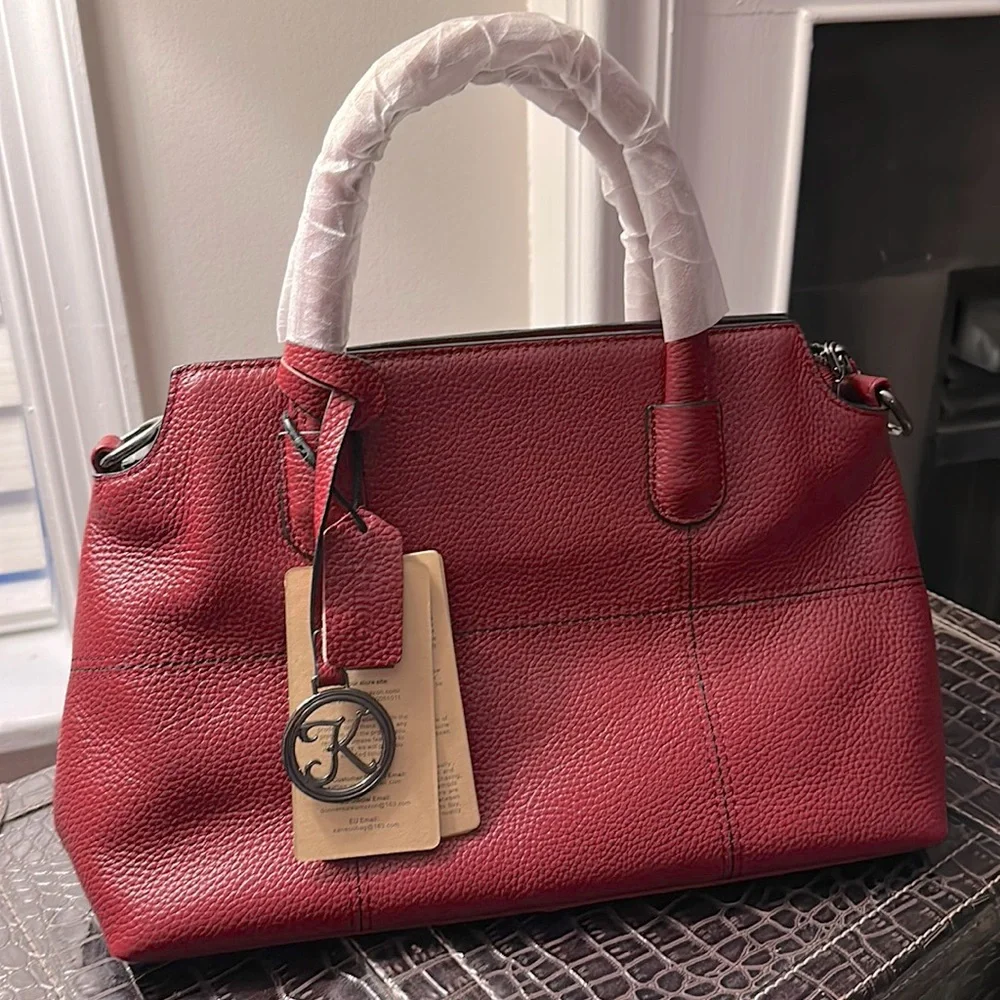 *NWT* LEATHER Handbag by Kattee - Picture 1 of 9